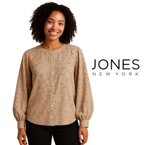 Sz 14 100% Silk Mauve Floral Blouse, Jones New York